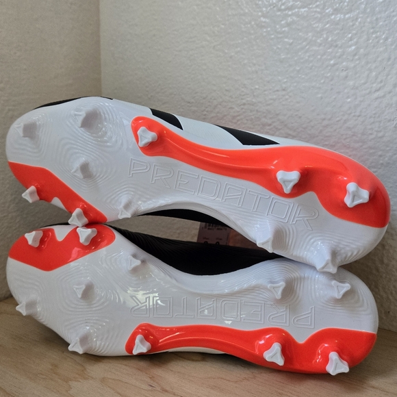 Adidas PREDATOR LEAGUE SOCK FG Cblack/Ftwwht/Solred Soccer Cleats IG7772 - Picture 7 of 11